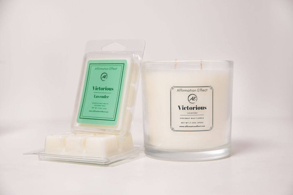 Lavender "Victorious" Affirmation Candle - 17.5 oz Affirmation Effect