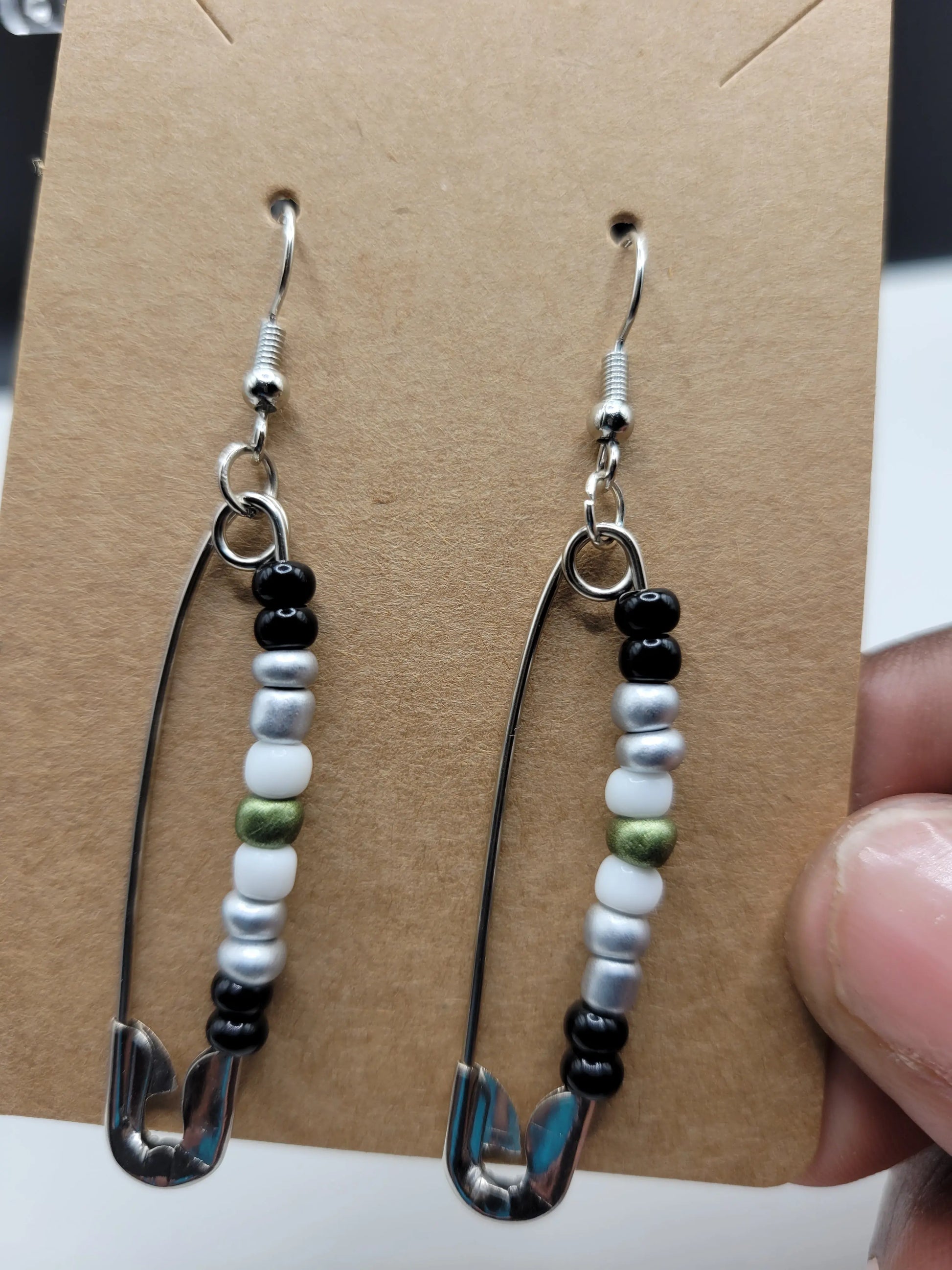 Minimal LGBTQ+ safety pin earrings - Bead From The Heart Creations