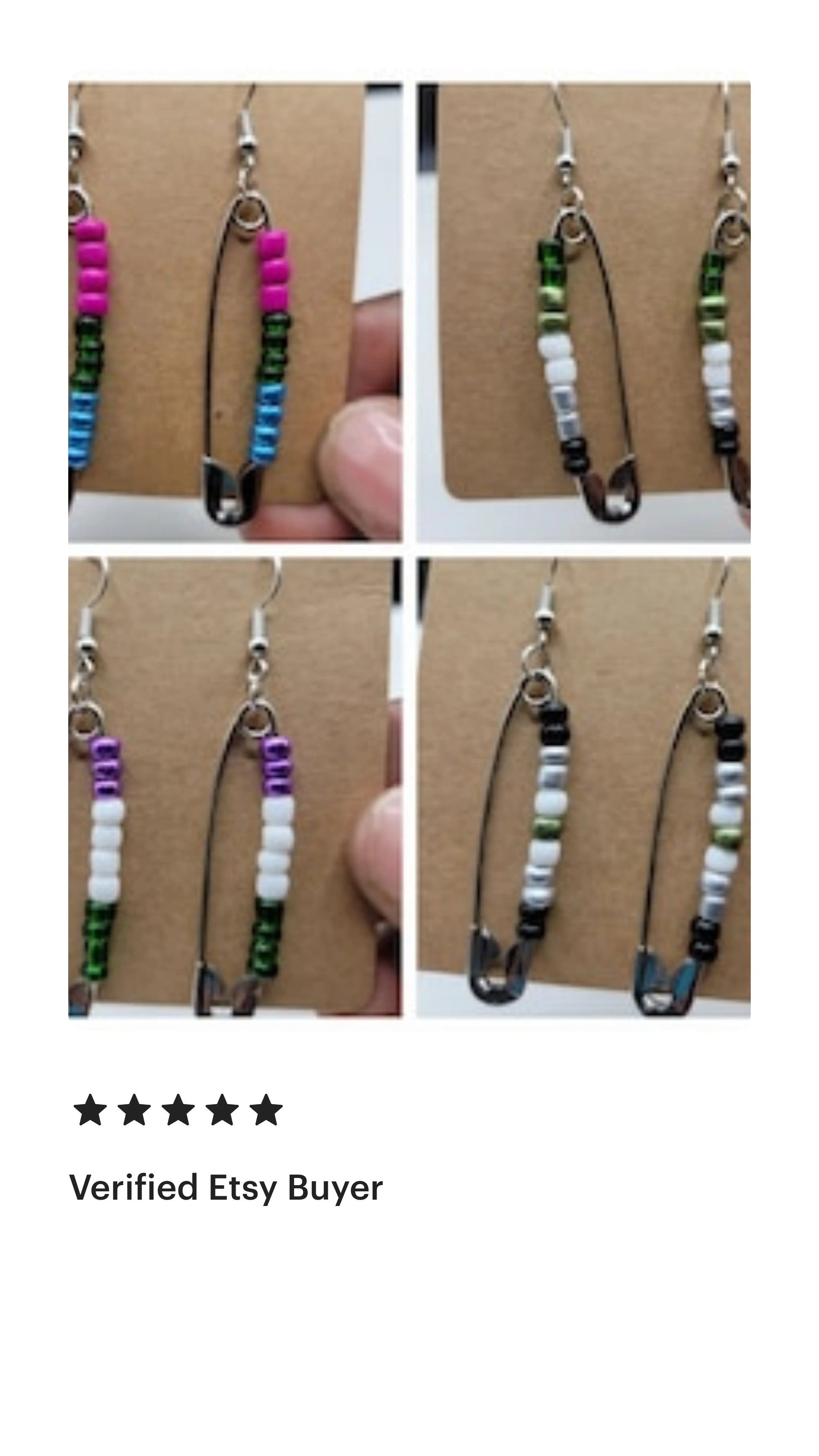 Minimal LGBTQ+ safety pin earrings Bead From The Heart Creations