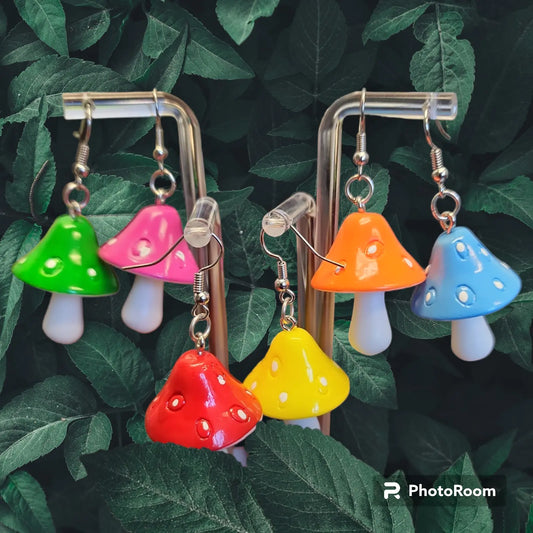 Mushroom Earrings - Bead From The Heart Creations