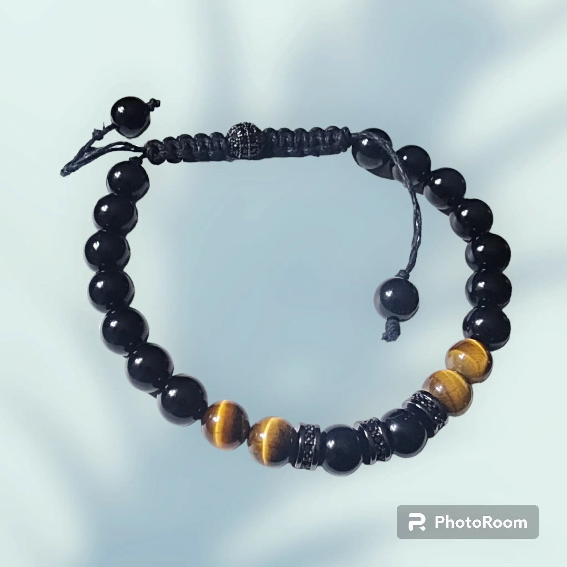 Men's tiger/Obsidian Bead From The Heart Creations