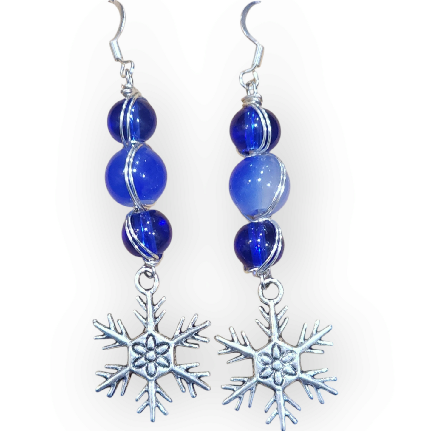 Blue Sky Snowflake Earrings Bead From The Heart Creations