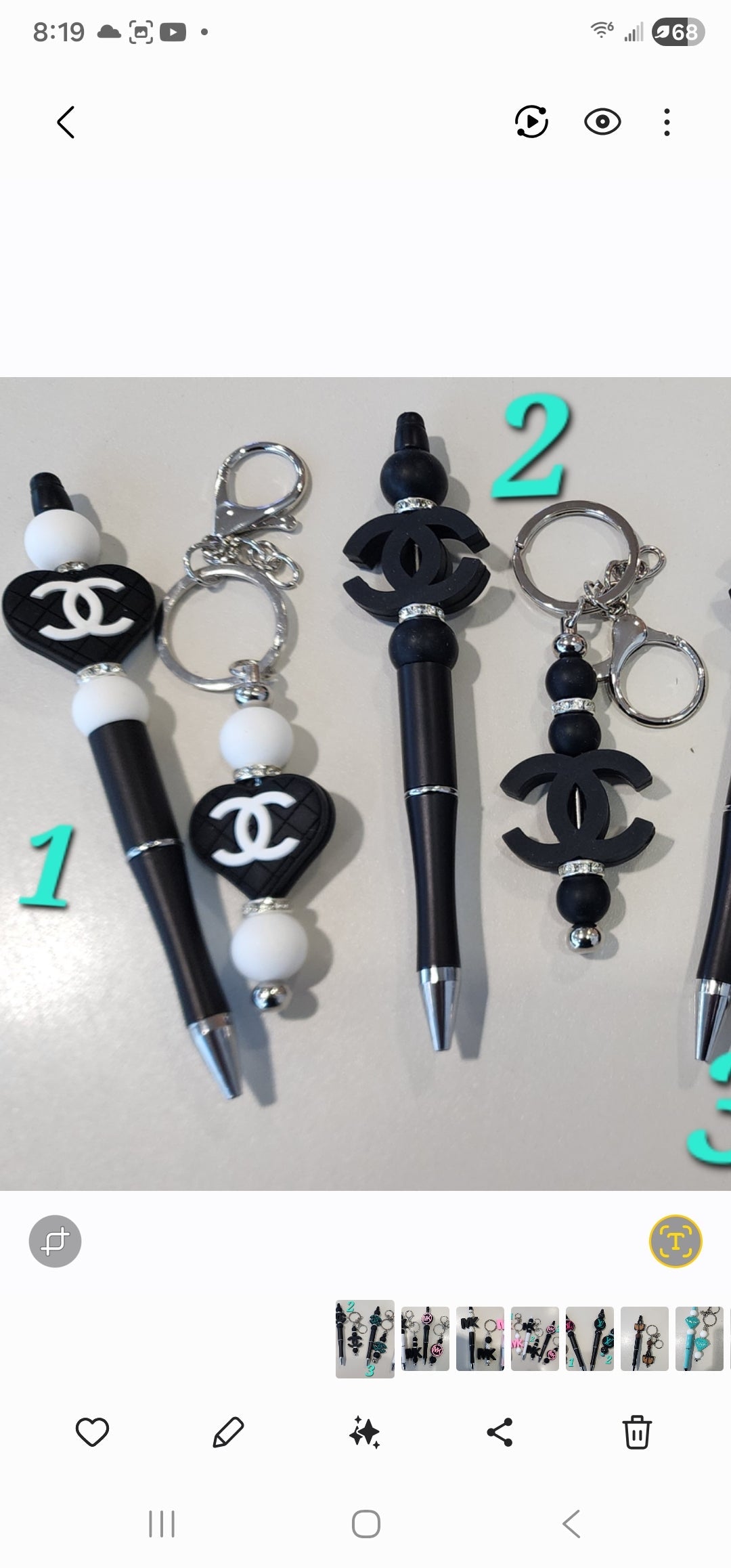 Fashion Diva Pen and Keychain Set Bead From The Heart Creations