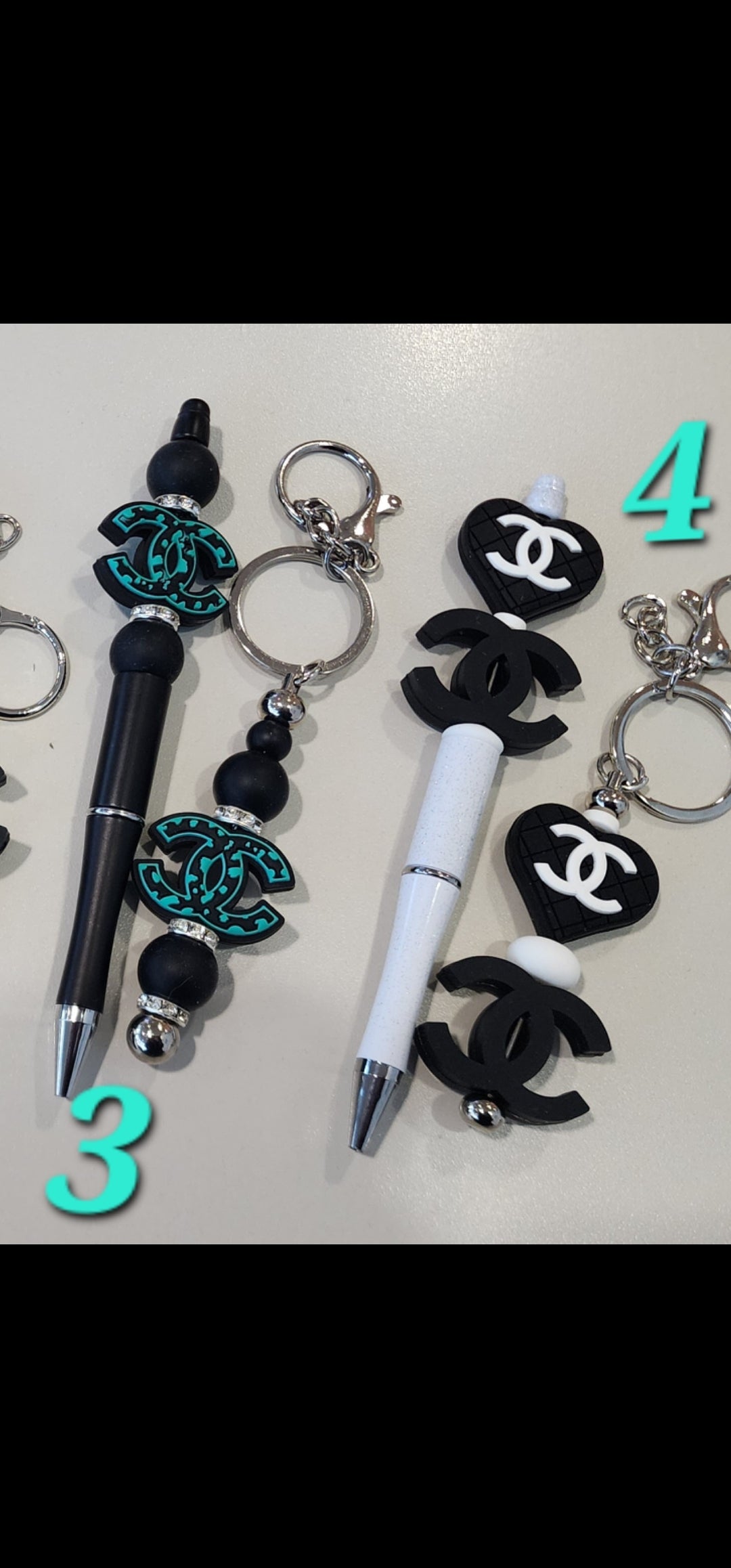 Fashion Diva Pen and Keychain Set Bead From The Heart Creations