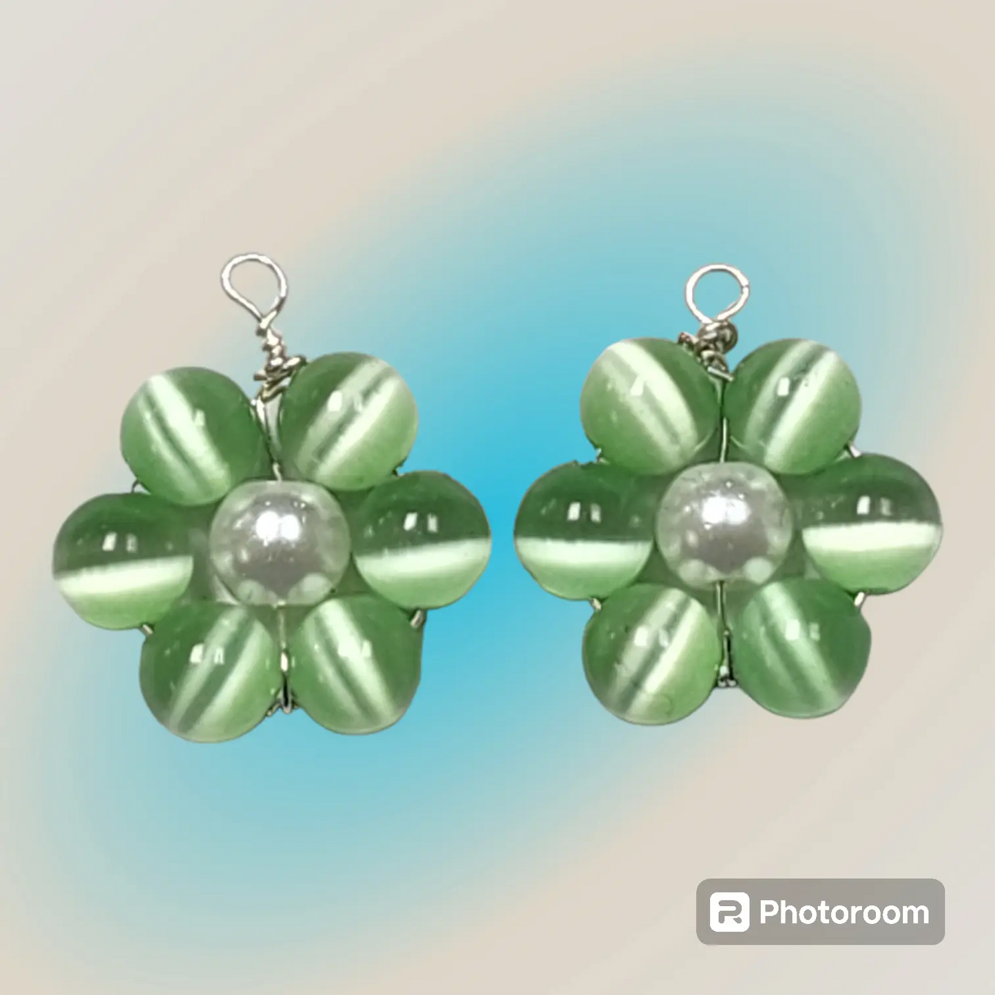 Summer Flow Cat's Eye Flower Earrings Bead From The Heart Creations