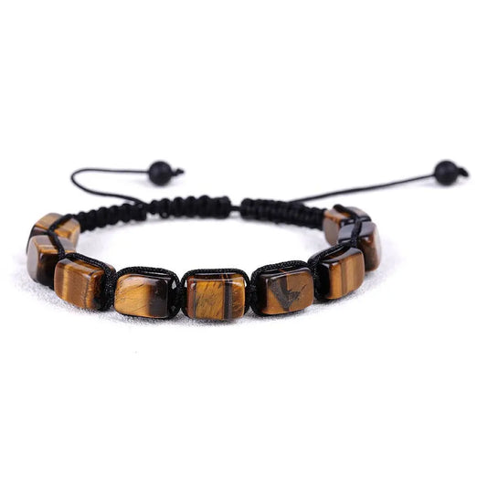 Tigers Eye Cube Bead Adjustable Bracelet Bead From The Heart Creations