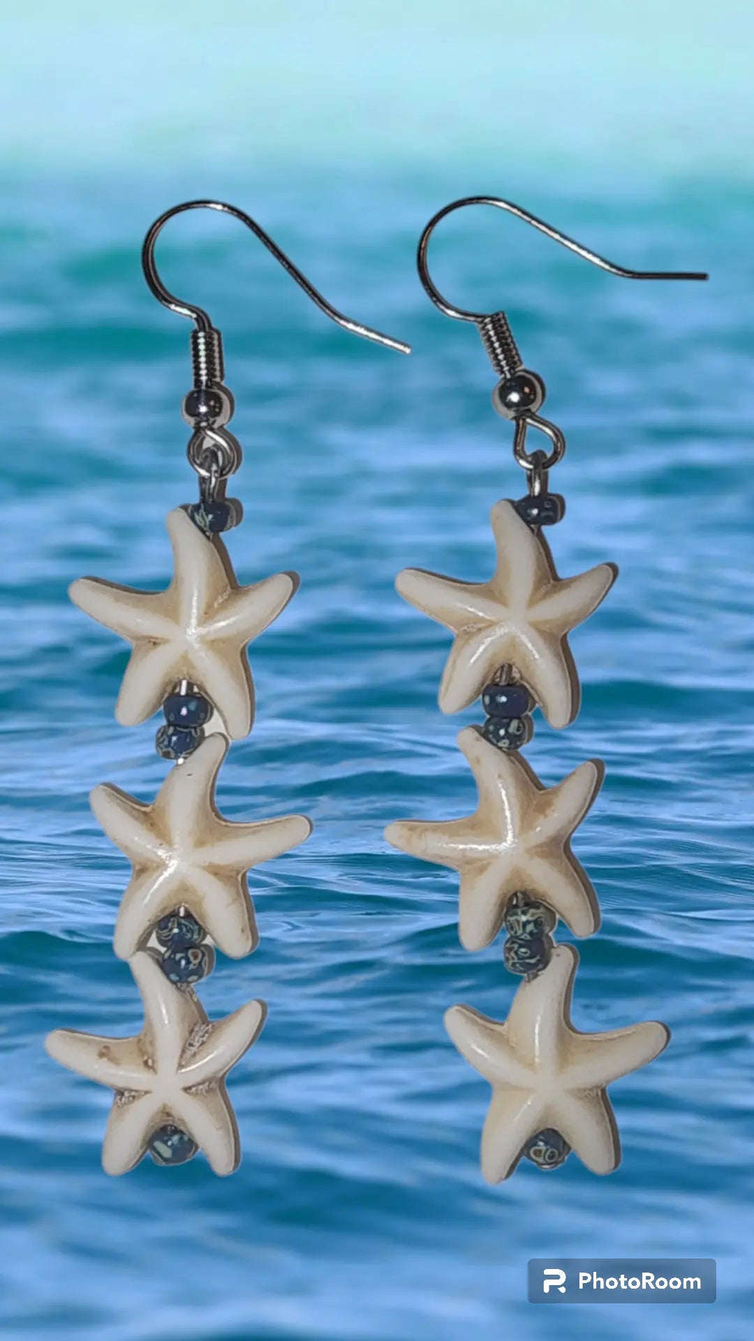 Turtle and Starfish drop earrings - Bead From The Heart Creations