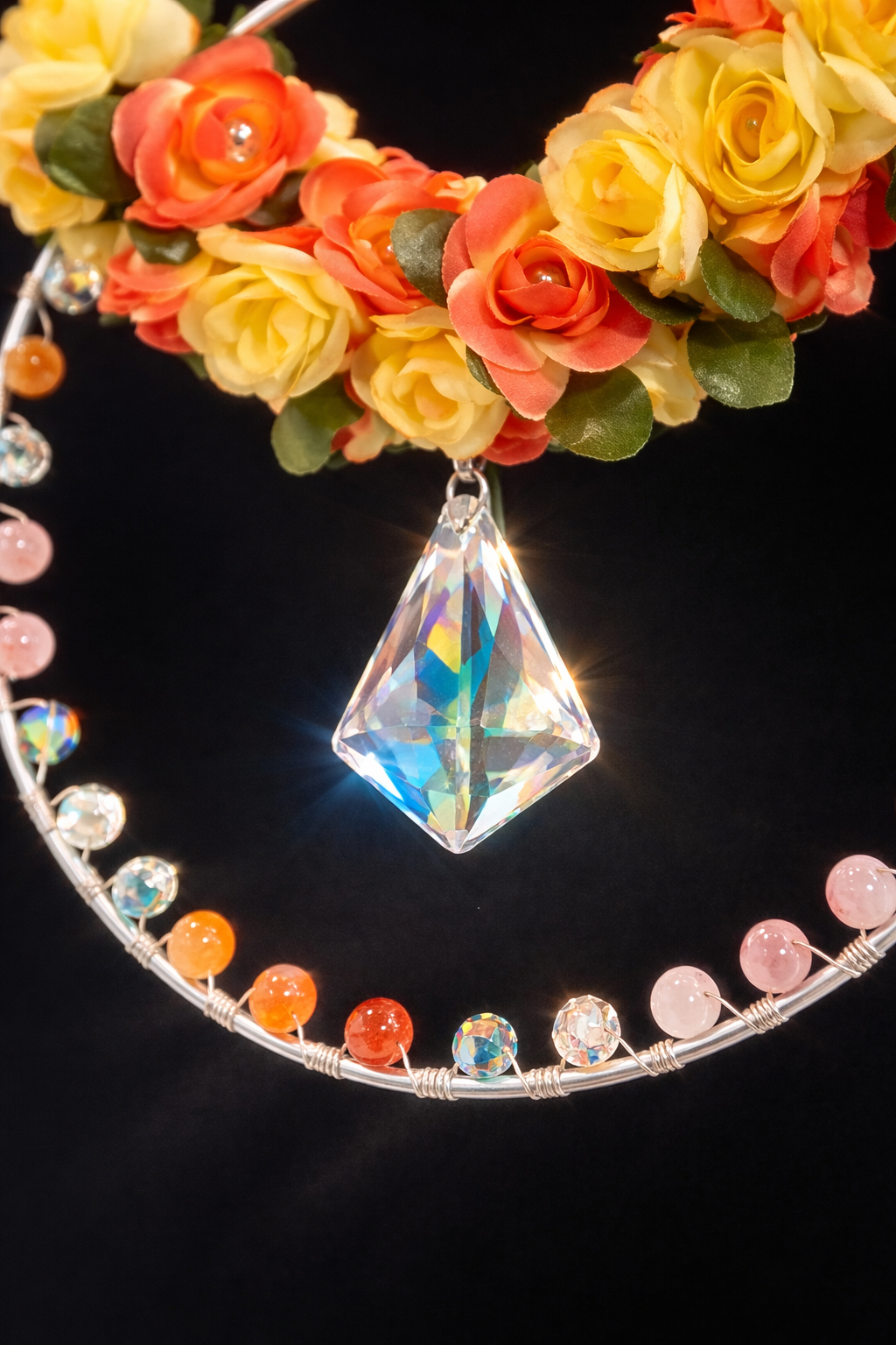 Floral Sunrise Crystal Suncatcher ⭐