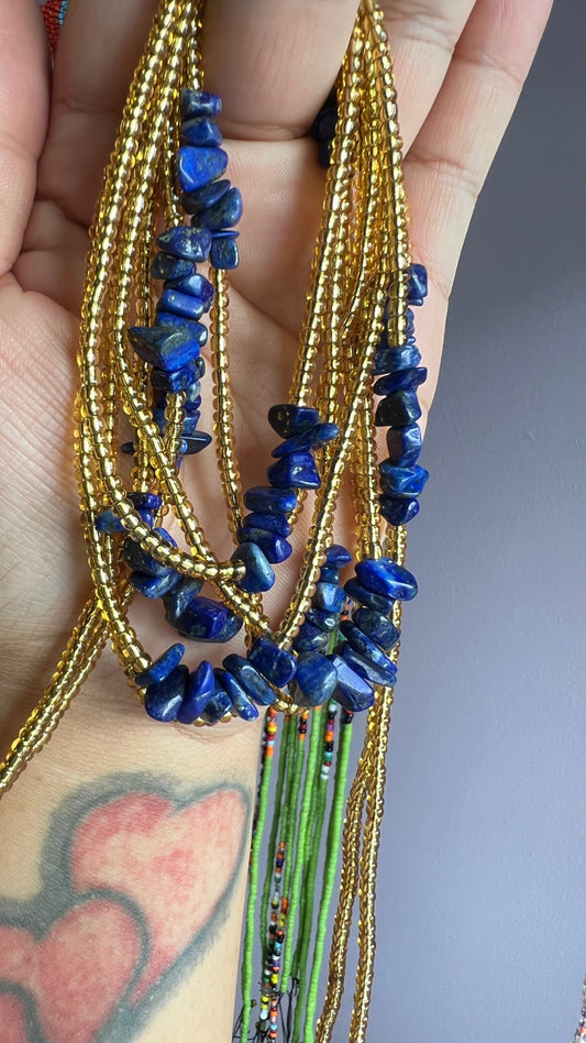 Lapis & Gold Journey Waist Beads