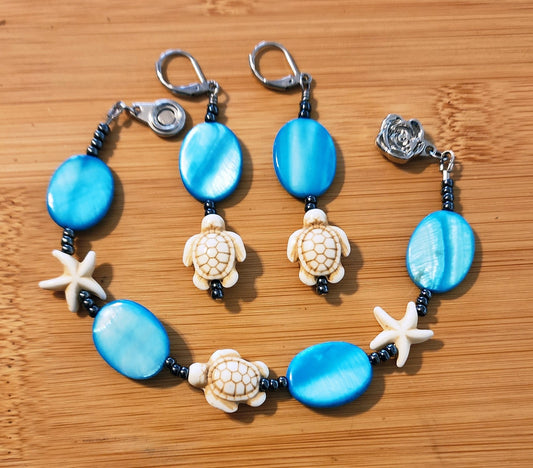 Oceanic Embrace Starfish and Turtle Serenity Bead From The Heart Creations