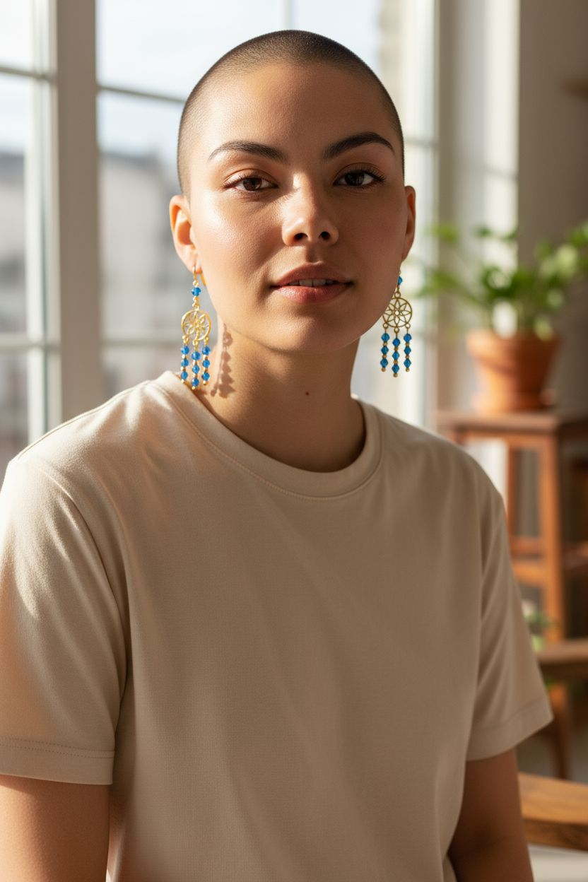 Sapphire-Blue Dream Mandala Earrings Bead From The Heart Creations