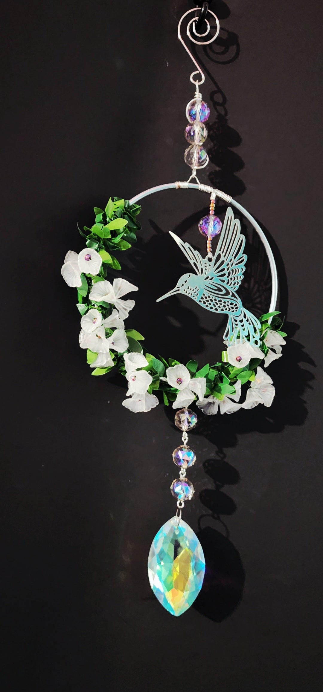 Whispering Garden Hummingbird Crystal Suncatcher Bead From The Heart Creations