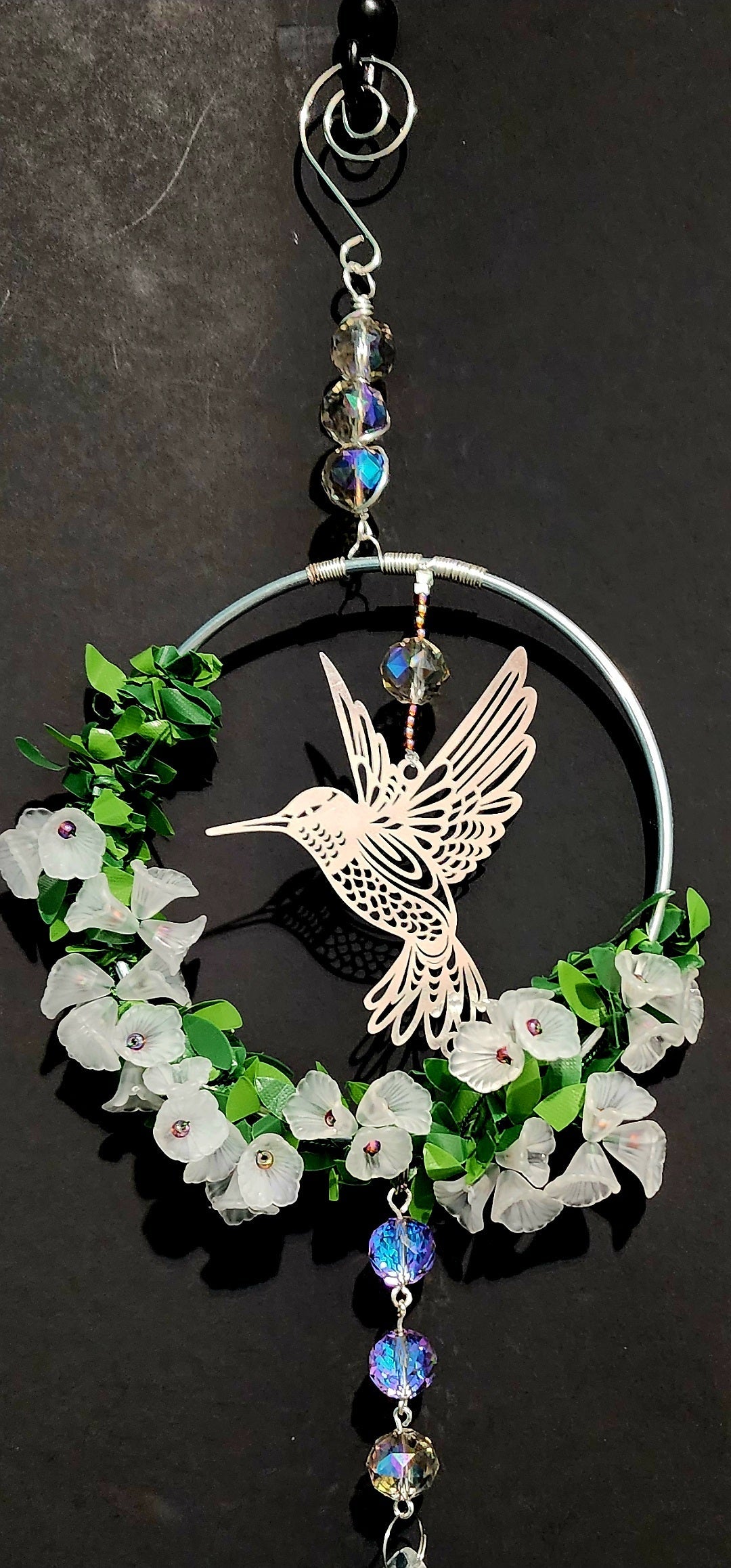 Whispering Garden Hummingbird Crystal Suncatcher Bead From The Heart Creations